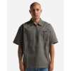 Custom Unisex Work Heavyweight Quarter-Zip Short Sleeve Shirt Grey