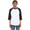 Custom Unisex Raglan Three-Quarter Sleeve T-Shirt White/ Black
