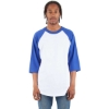 Custom Unisex Raglan Three-Quarter Sleeve T-Shirt White/ Royal