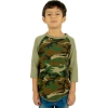 Custom Youth Three-Quarter Sleeve Camo Raglan T-Shirt Camo Green/ Olive