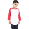Custom Youth Three-Quarter Sleeve Raglan White/ Red