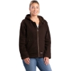 Custom Womens Sherpa-Lined Twill Hooded Jacket Dark Brown