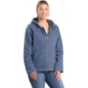 Custom Womens Sherpa-Lined Twill Hooded Jacket Steel Blue