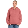 Custom Womens Heritage Zippered Pocket Hooded Sweatshirt Pink Plume Heather