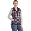 Custom Womens Insulated Flannel Vest Plaid Blush Navy