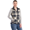 Custom Womens Insulated Flannel Vest Plaid Cream Jade