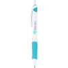 Promotional Acroball® PureWhite Advanced Ink Pen (0.7mm) White barrel / Turquoise accent / Black ink IAWB