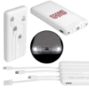 Custom White CoreCharge Multi-Charging Power Bank with LED Flashlight with Logo T820
