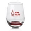 9 oz. Stemless Wine Glasses Red Bottom
