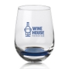 9 oz. Stemless Wine Glasses Blue Bottom