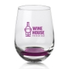 9 oz. Stemless Wine Glasses Pink Bottom