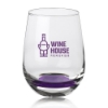 9 oz. Stemless Wine Glasses Purple Bottom
