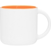 Promotional 14 oz Minolo Mug - Matte White Matte White Out/Gloss Orange In 1403-G