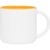 Promotional 14 oz Minolo Mug - Matte White Matte White Out/Gloss Yellow In 1403-G