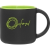Promotional 14 oz Minolo Mug - Matte Black Matte Black Out/Gloss Lime In 1703-G