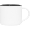 Custom 16 oz Monaco Mug - Matte White Matte Storm Gray/Gloss Black with Logo 20601-G