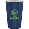 Custom 16 oz SS Pint Matte Navy Powder with Logo 6344-G